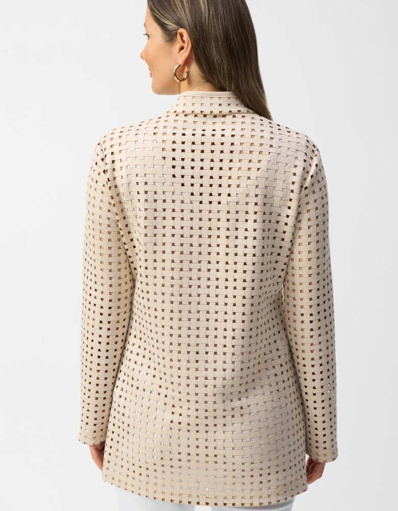 Laser cut faux suede straight cover up