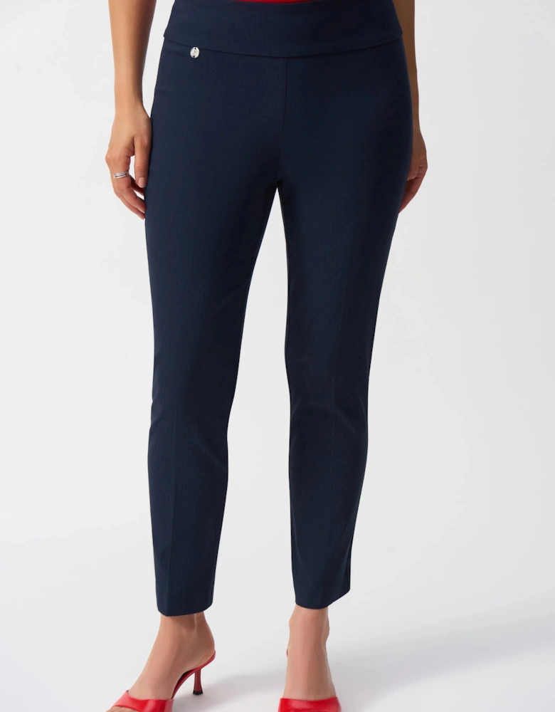 Textured jacquard crop pull on pants