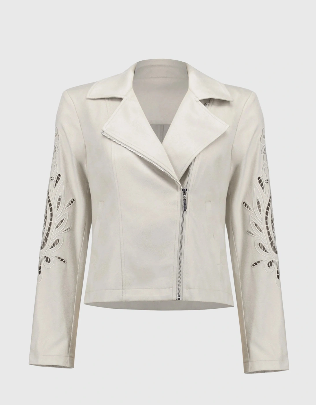 Foiled faux suede moto jacket, 6 of 5