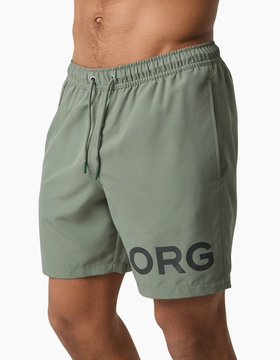 Men's Borg Logo Swim Shorts, Agave Green - Tan - Size: 32/30/31