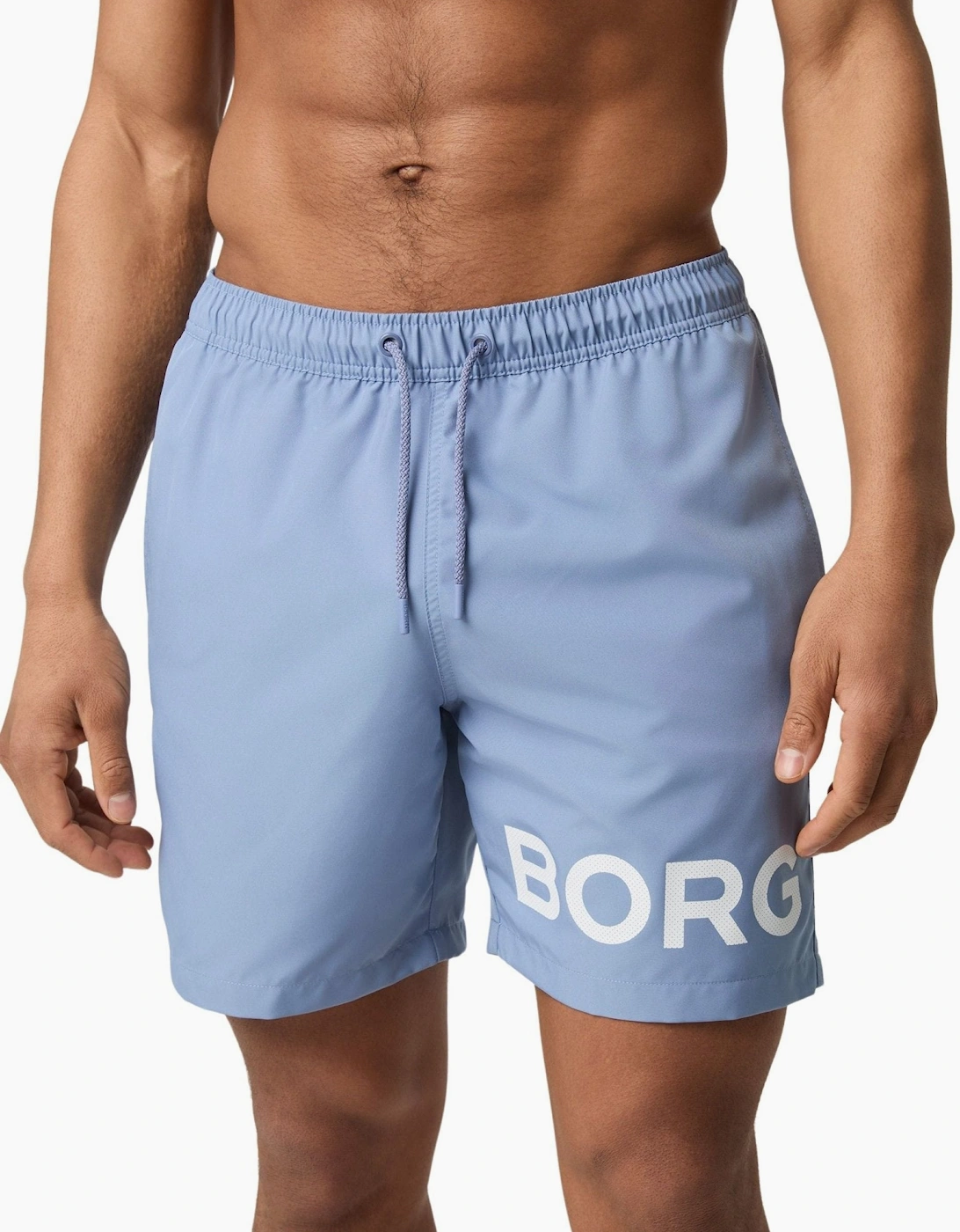 Men's Borg Logo Swim Shorts, Stonewash Blue - Size: 39/38/32