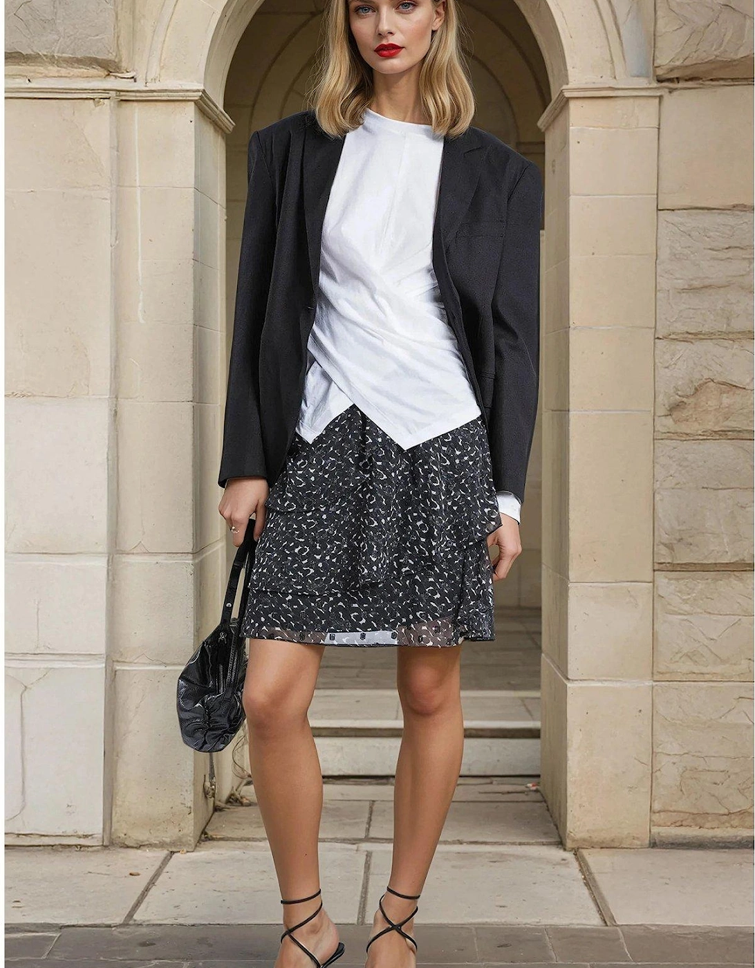Decoy Mini Skirt In Polka Dot - Black, 2 of 1
