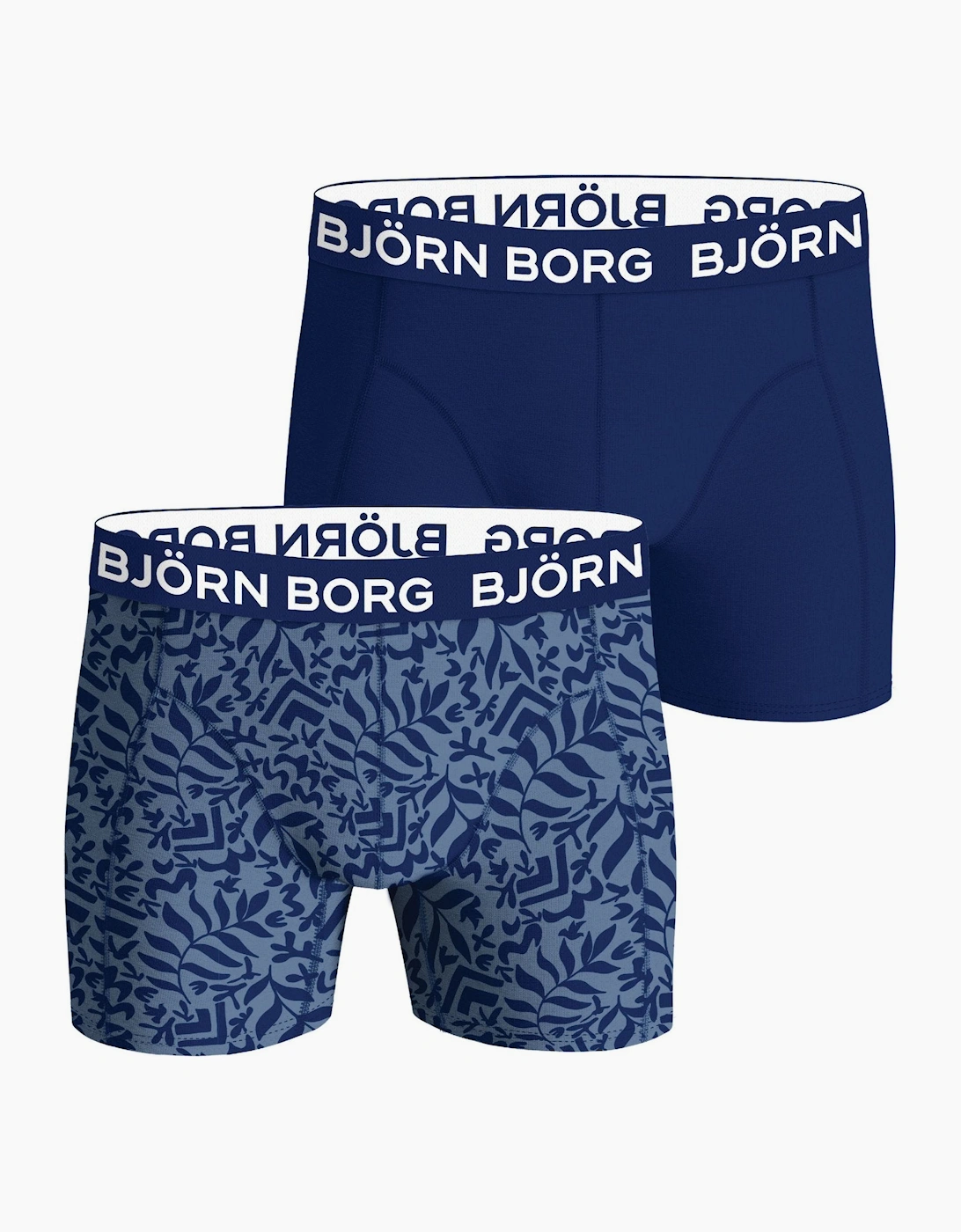 Bjorn Borg Men's Blue 2-Pack Fern Leaf Bamboo Boxer Briefs, - Size: 39/38/32
