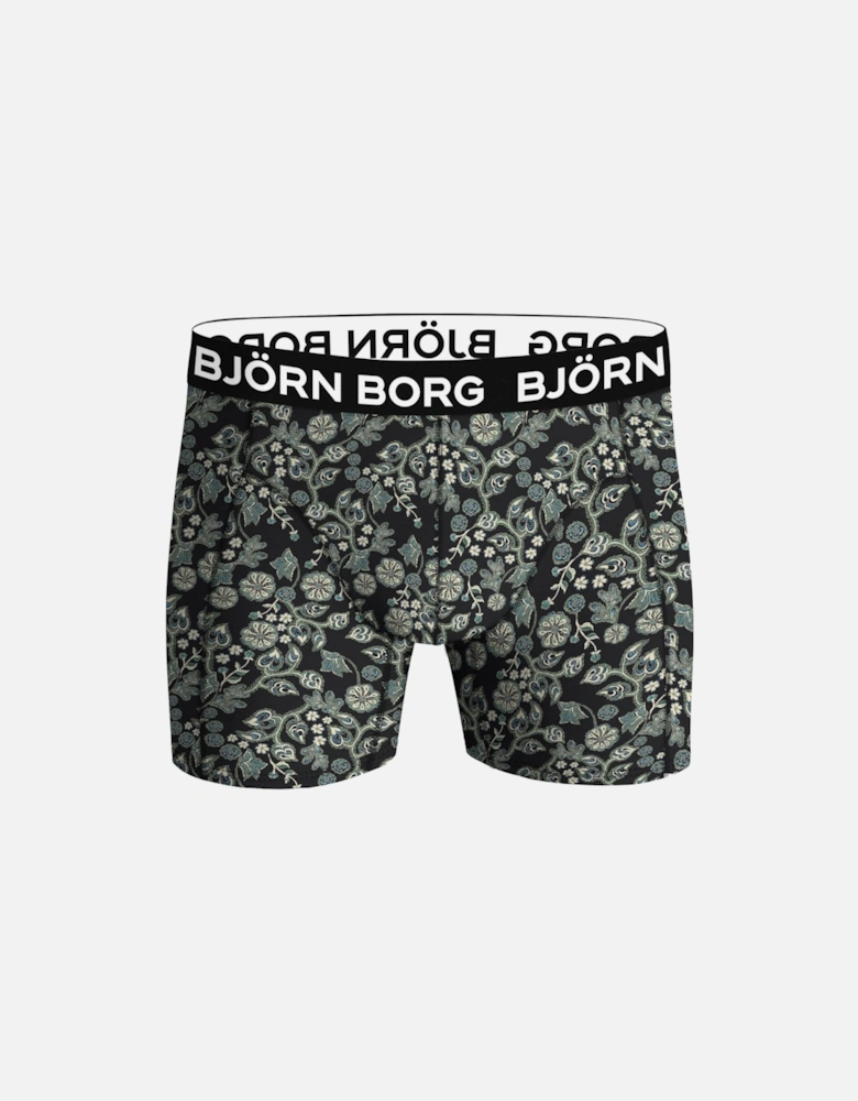 2-Pack Leaf Silhouette Bamboo Boxer Briefs, Black/Green