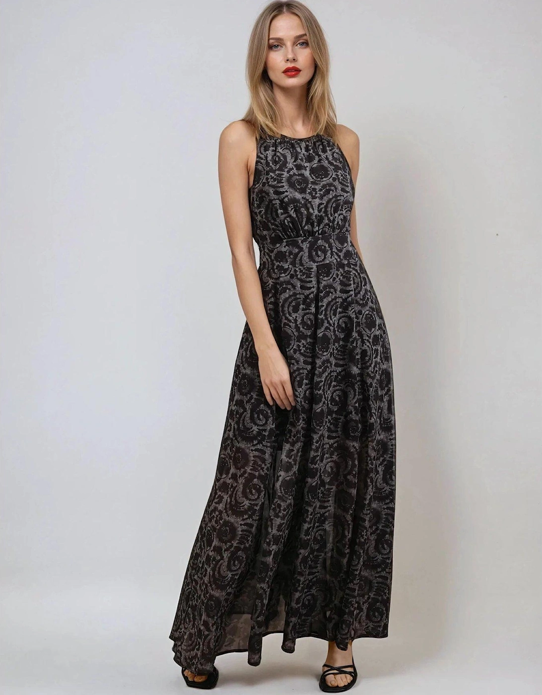 Gigi Tie Dye Open Back Maxi Dress - Brown, 2 of 1