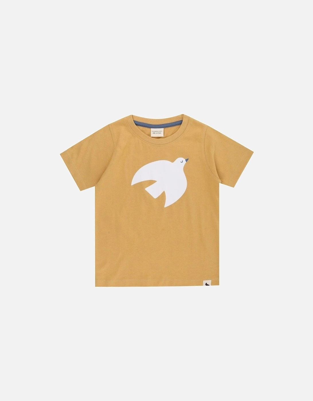 Kids Bird Motif Print T-Shirt - Golden, 2 of 1