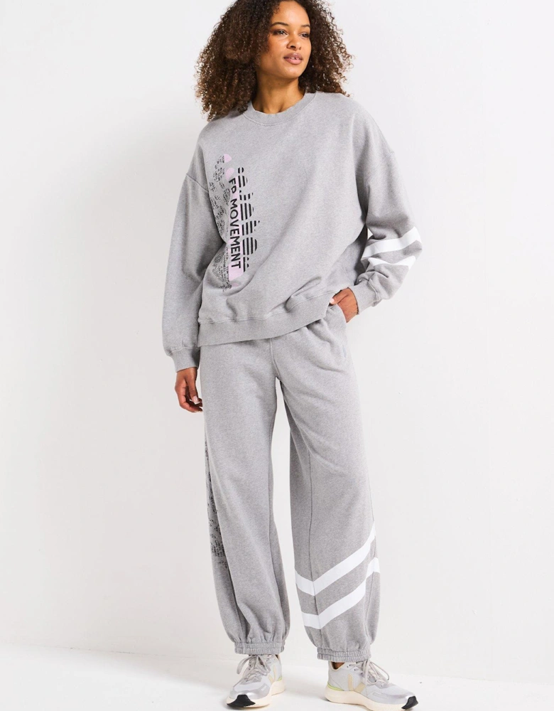 Womens Training All Star Logo Crew Sweat - Grey