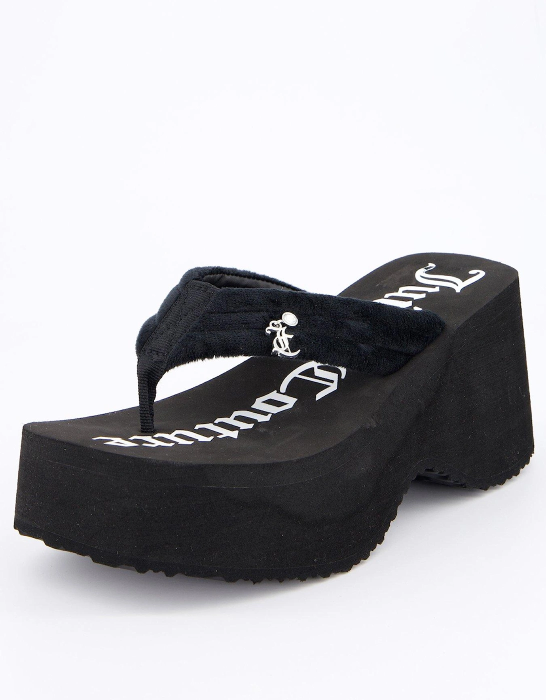 Whitney Velour Charm Y2k Wedge Sandal - Black, 2 of 1
