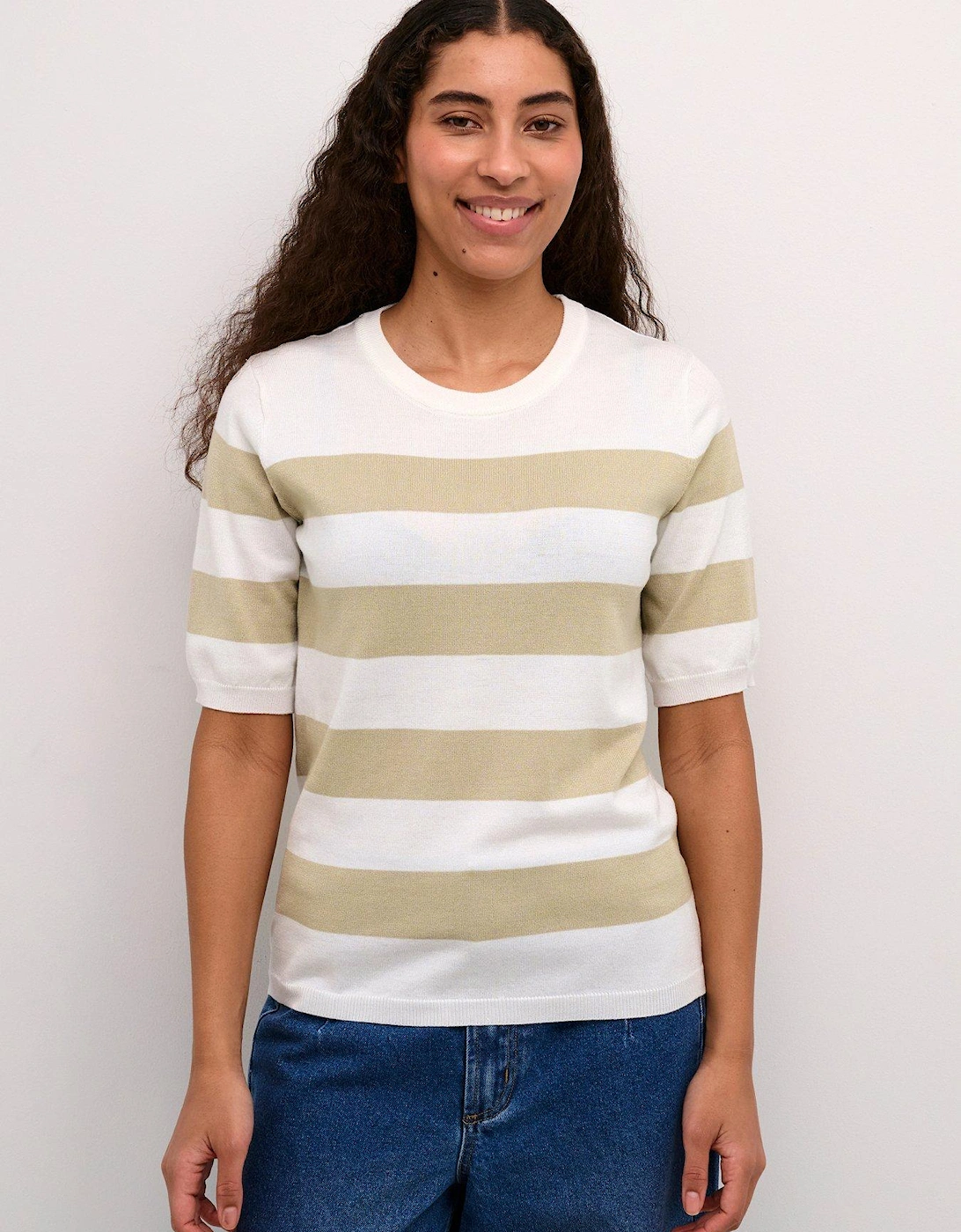 Lizza Striped Knitted Jumper - Grey, 2 of 1