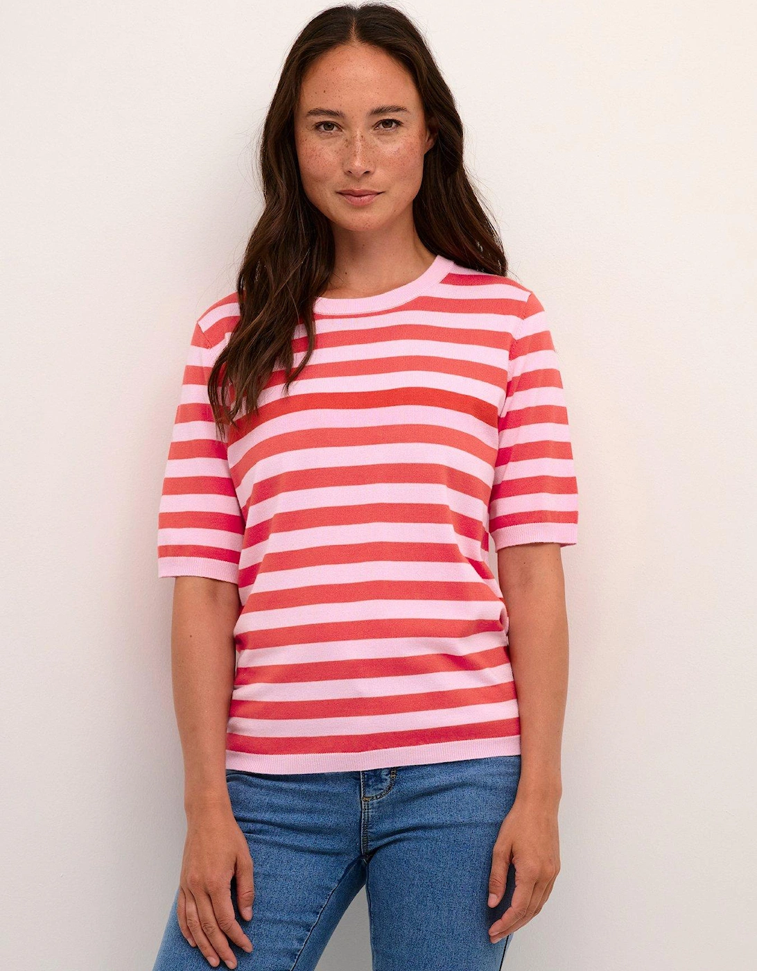 Lizza Striped Short Sleeve Knit - Pink, 2 of 1