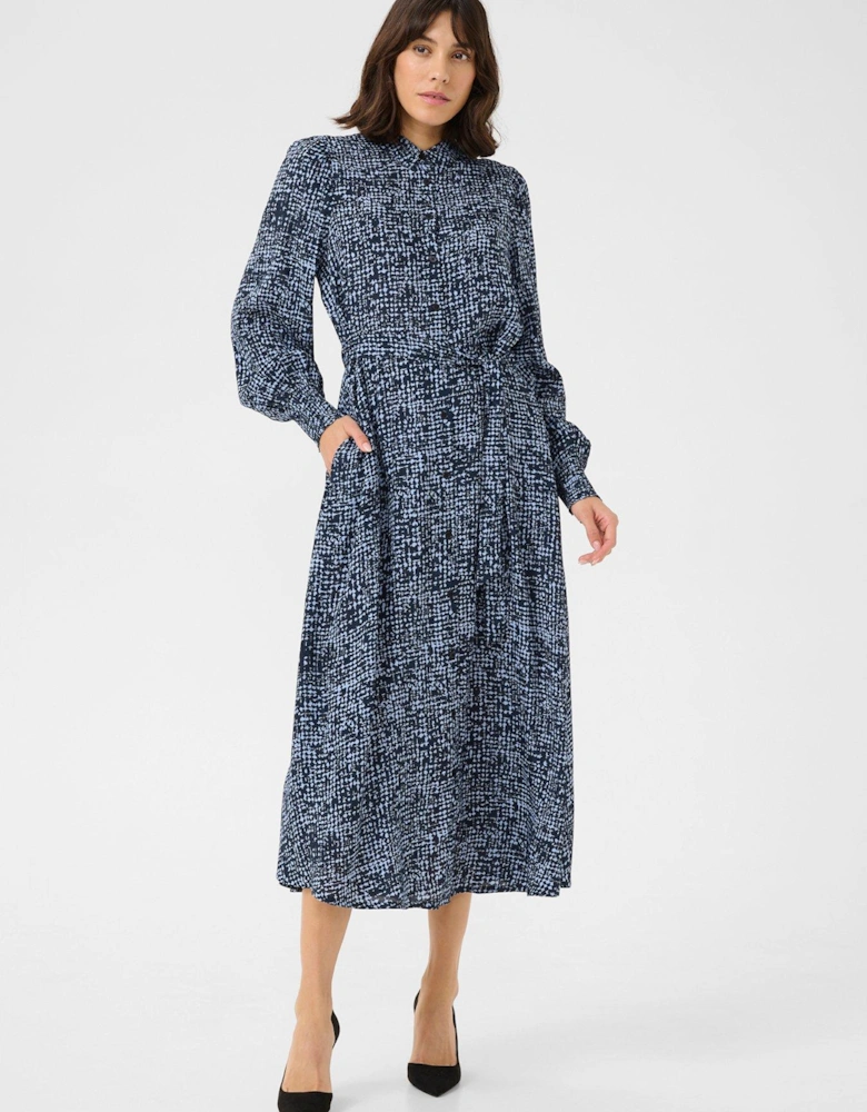 Pollie Shirt Midi Dress - Blue