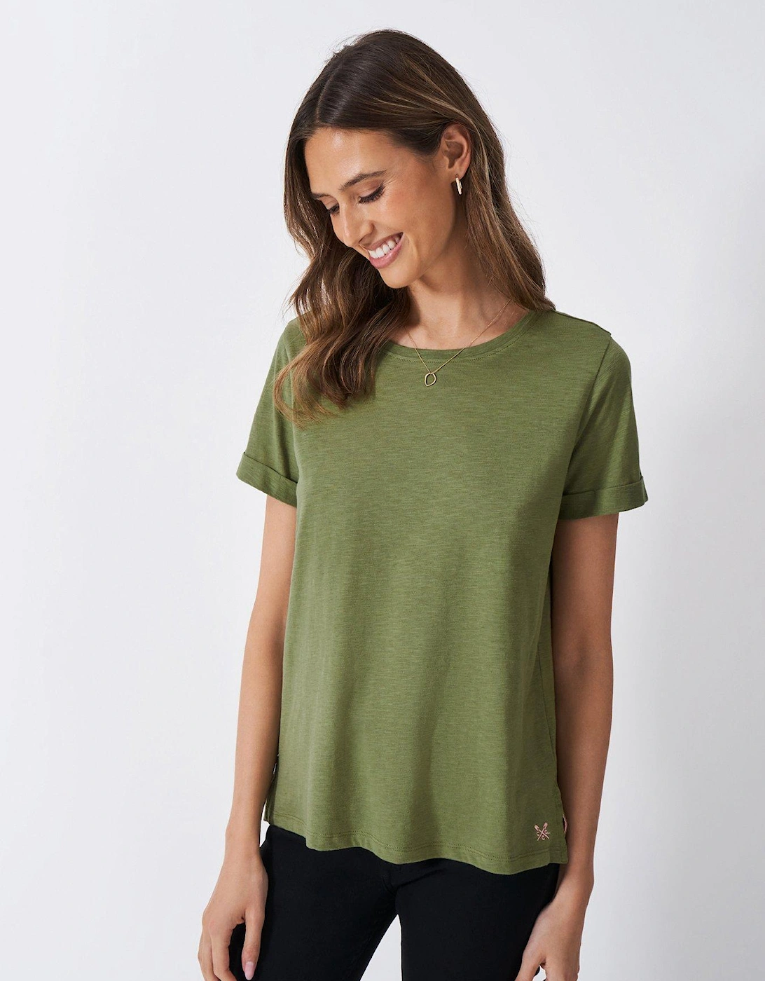 Slub Neck T Shirt - Green, 2 of 1