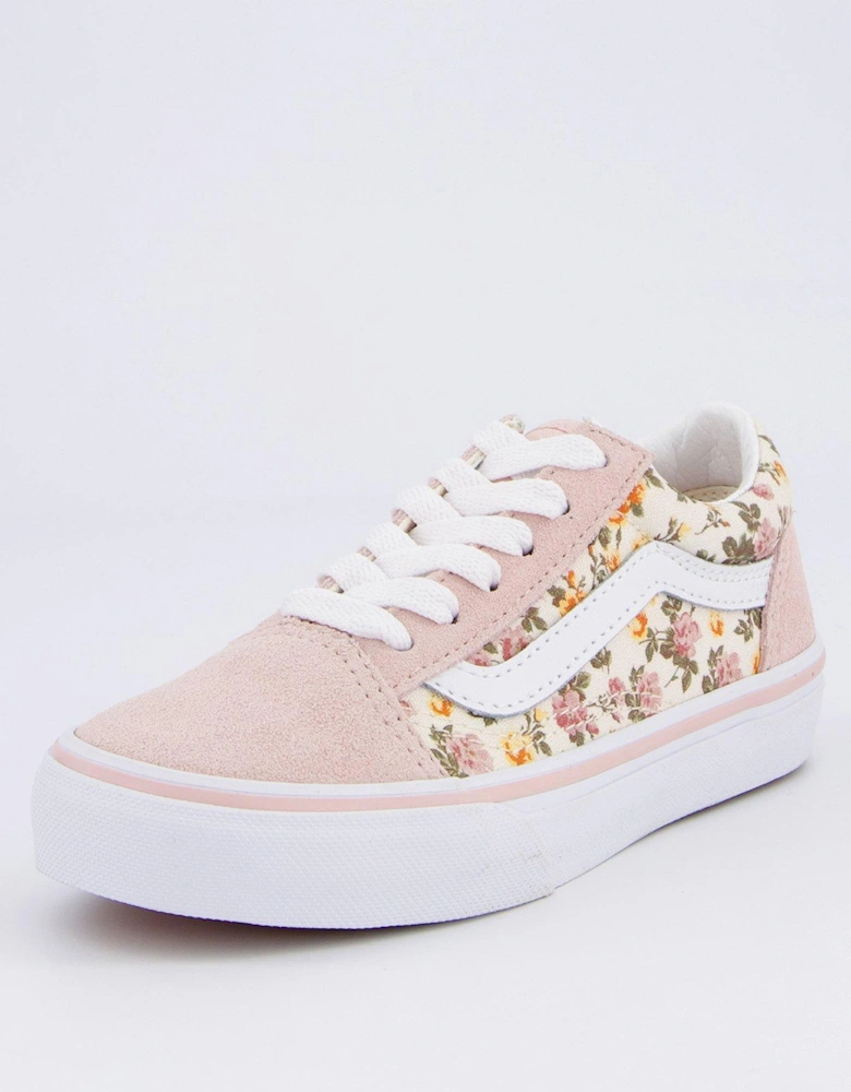 Kids Old Skool Floral Print Trainers - Pink