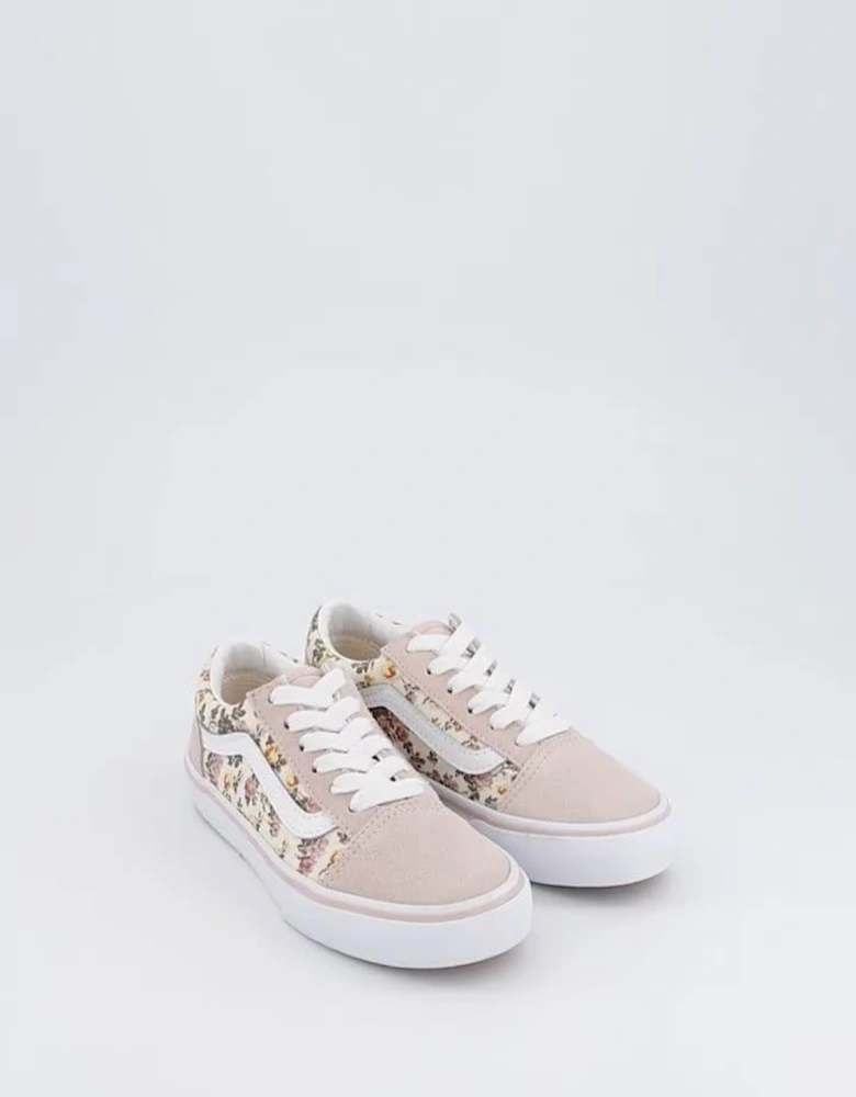 Kids Old Skool Floral Print Trainers - Pink