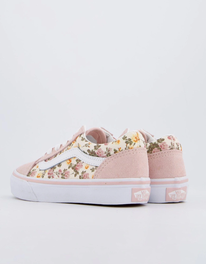 Kids Old Skool Floral Print Trainers - Pink