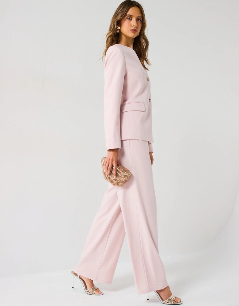Pleat Detail Tailored Wide Leg Trouser