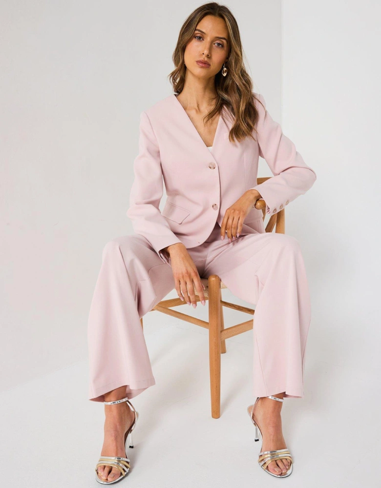 Pleat Detail Tailored Wide Leg Trouser