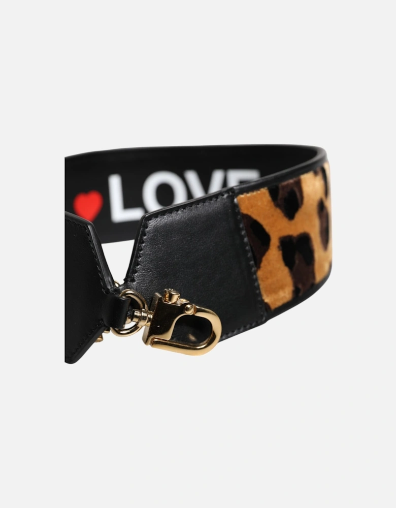 Leopard Print Shoulder Strap with Gold Details Women - Multicolor