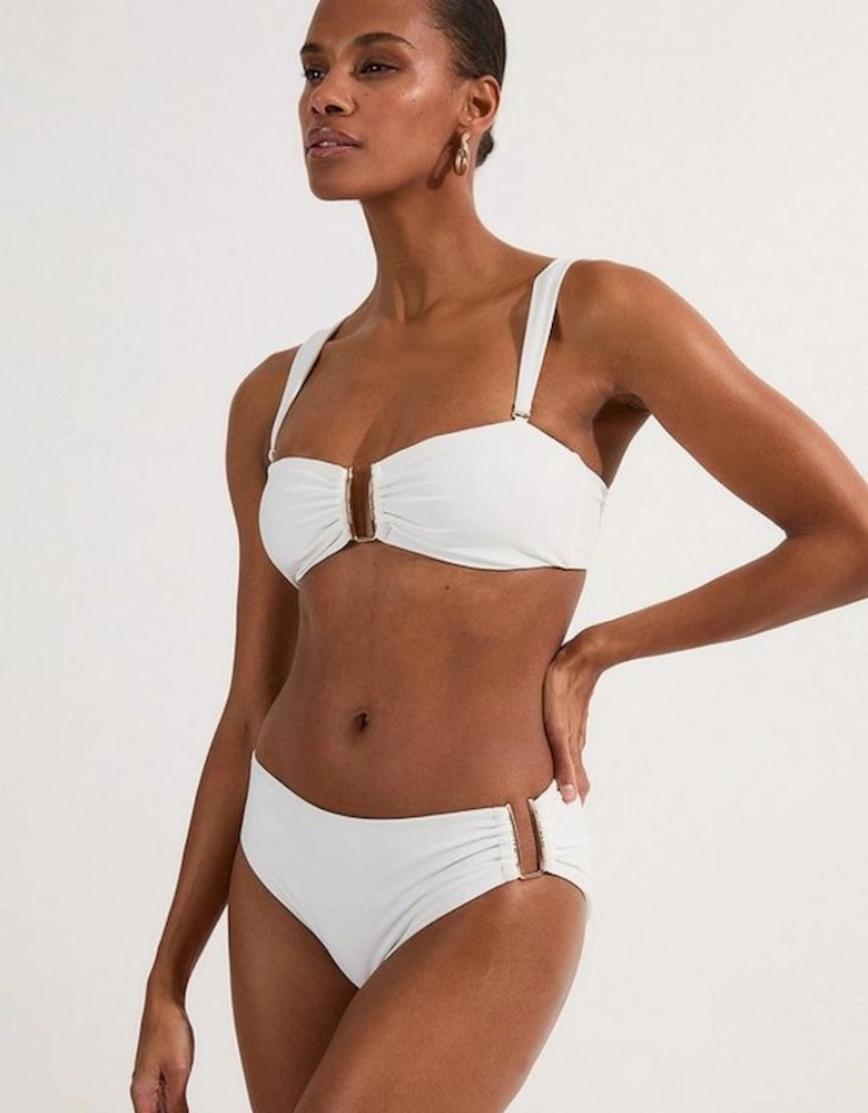 Detachable Strap Gold Trim Bikini Top