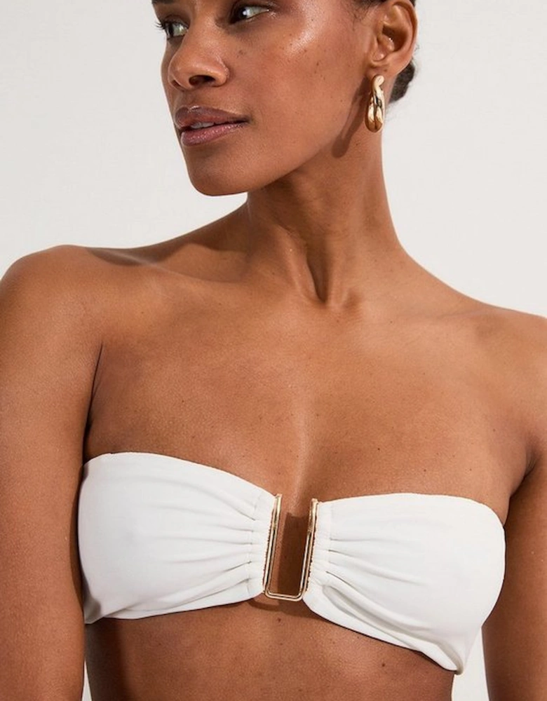 Detachable Strap Gold Trim Bikini Top