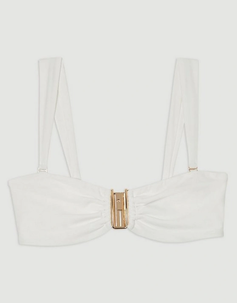 Detachable Strap Gold Trim Bikini Top