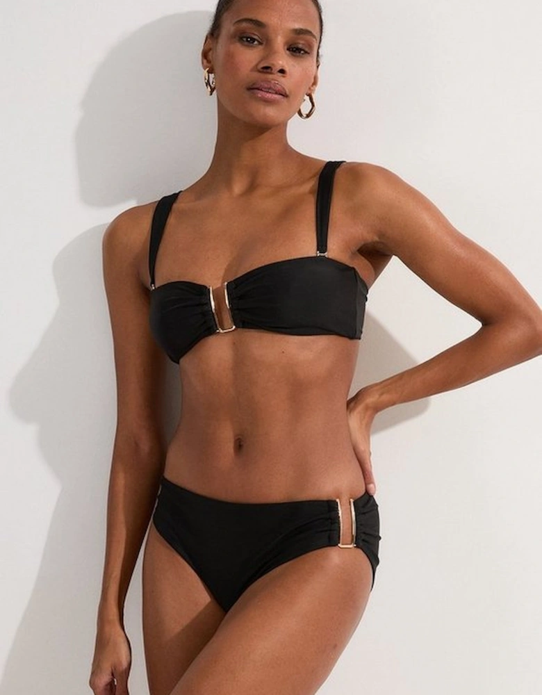Detachable Strap Gold Trim Bikini Top