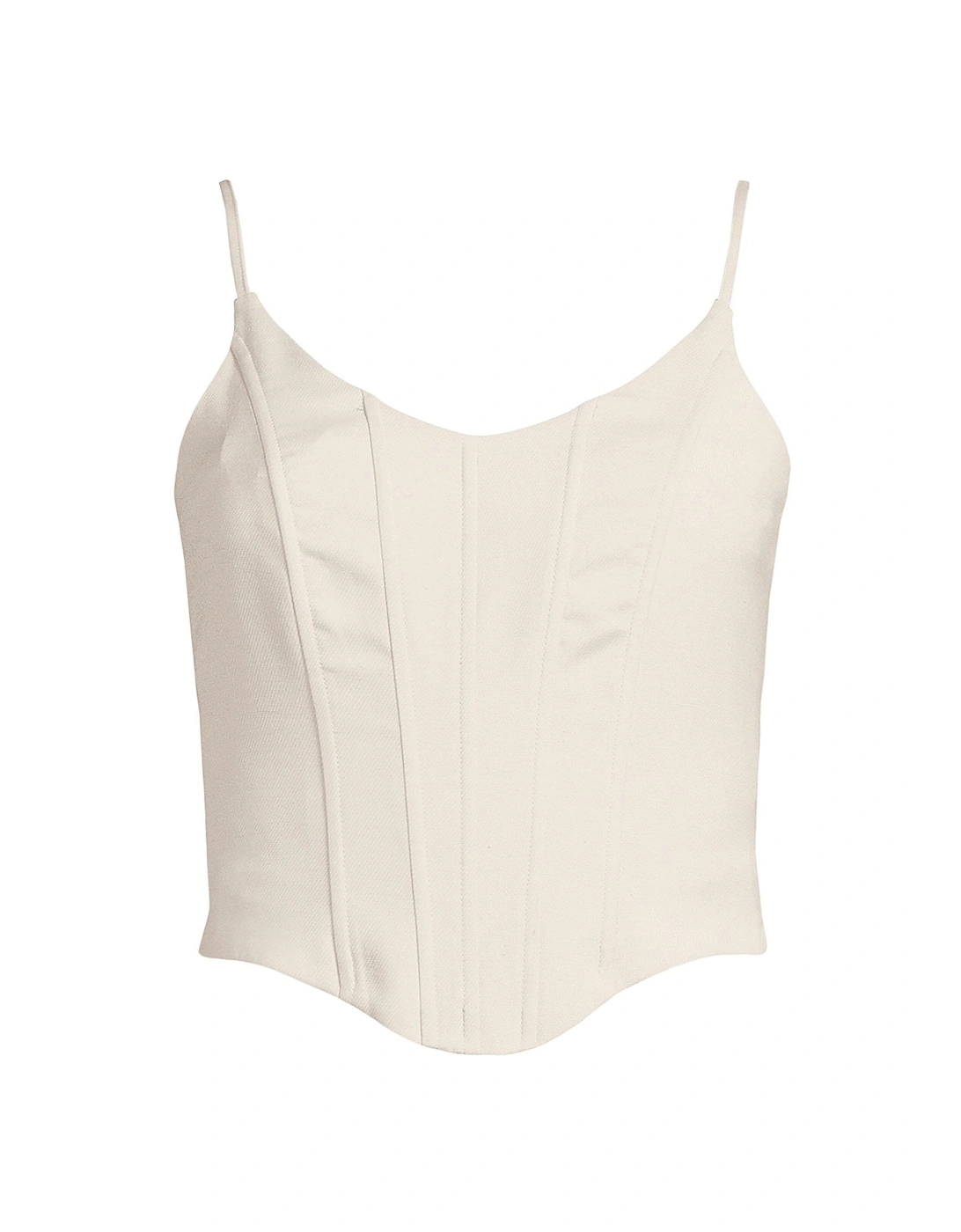 Co-Ord Tailored Corset Strappy Top - Beige