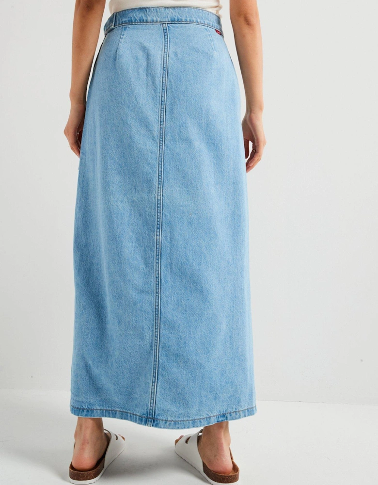 Column Wrap Skirt - Wrapped In Blue