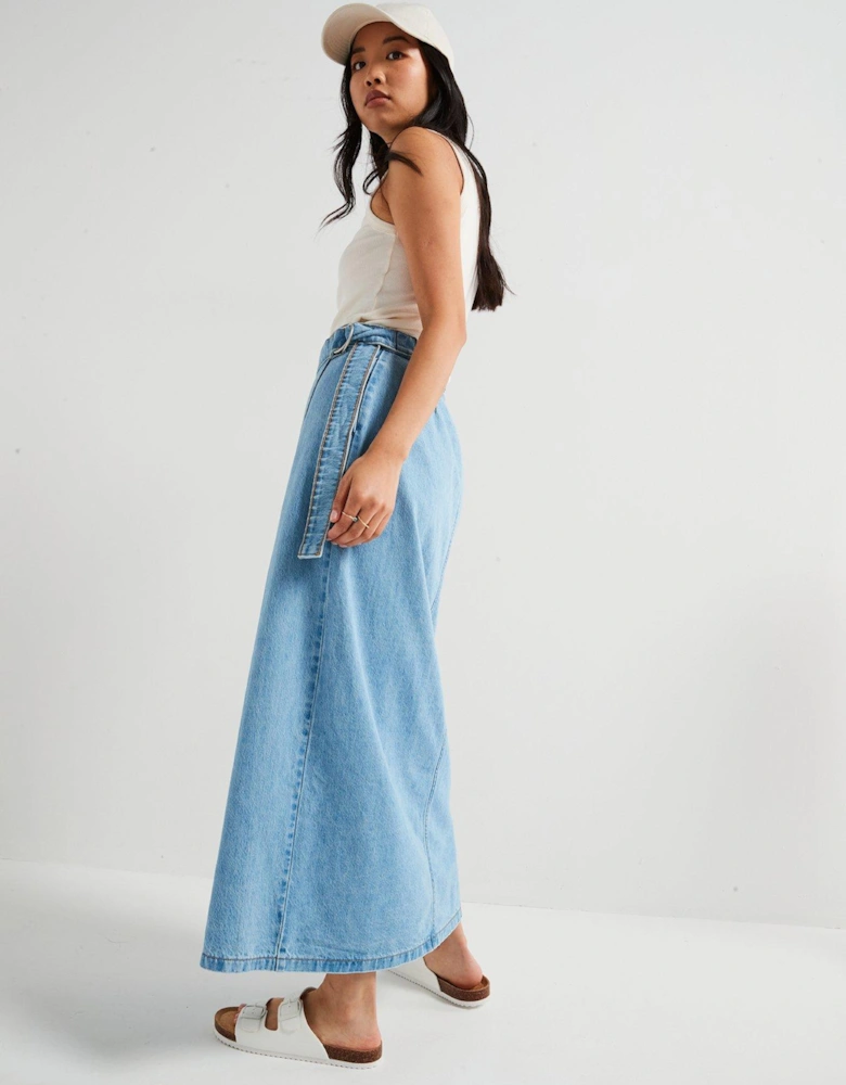 Column Wrap Skirt - Wrapped In Blue