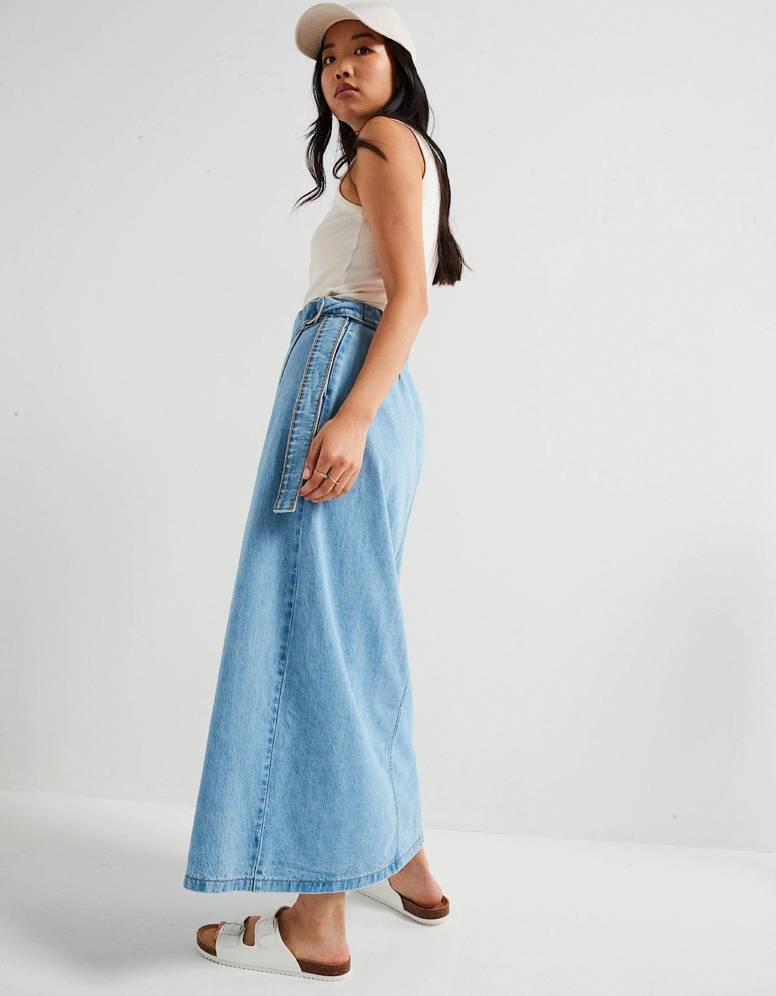 Column Wrap Skirt - Wrapped In Blue