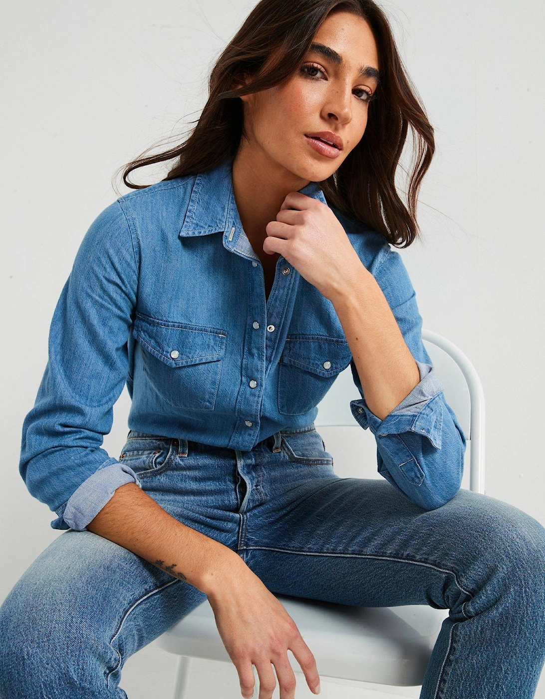 Iconic Western Linen+ Denim Shirt - Blue