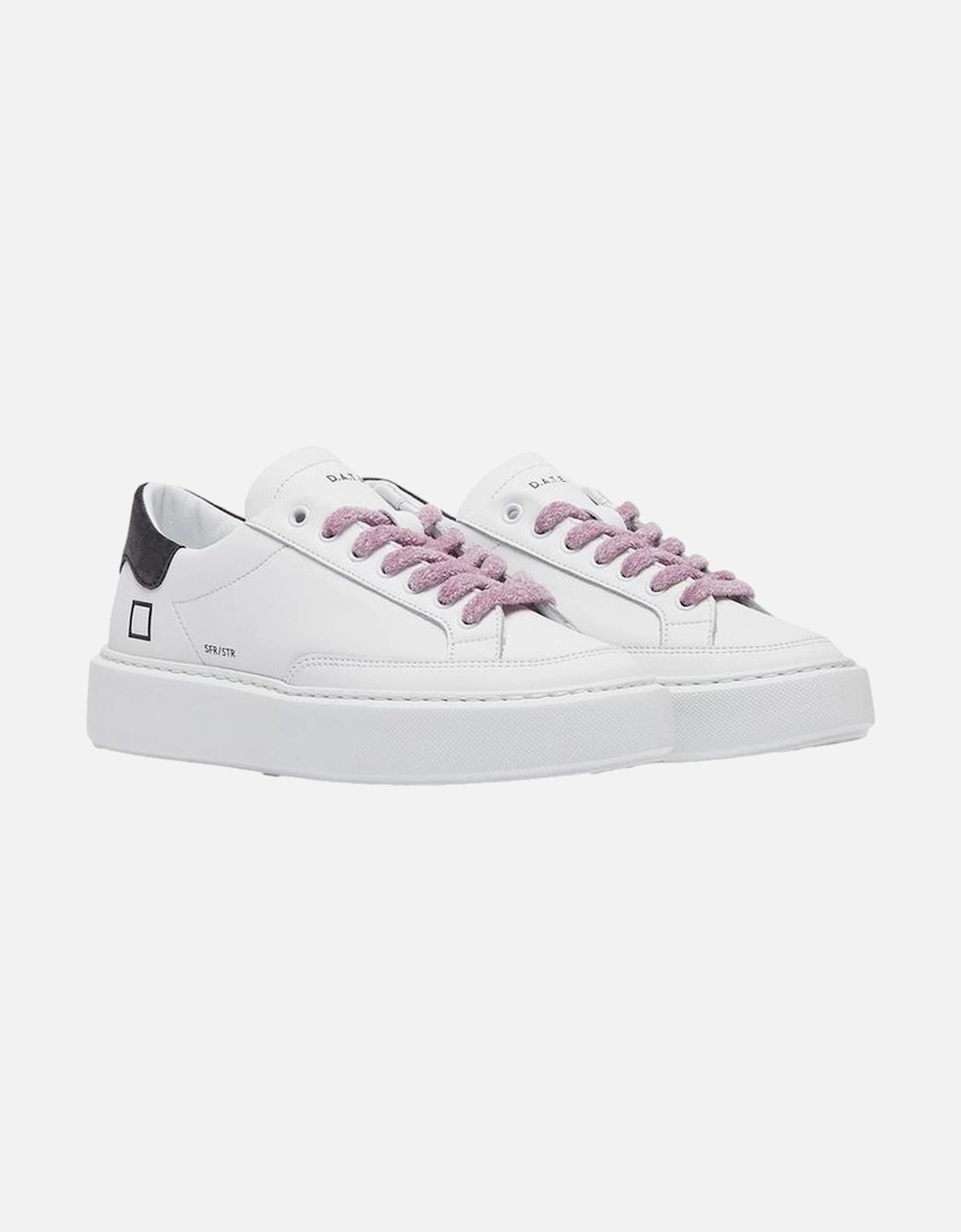 Leather Stripe Sneakers with Logo Detailing Women - Beige
