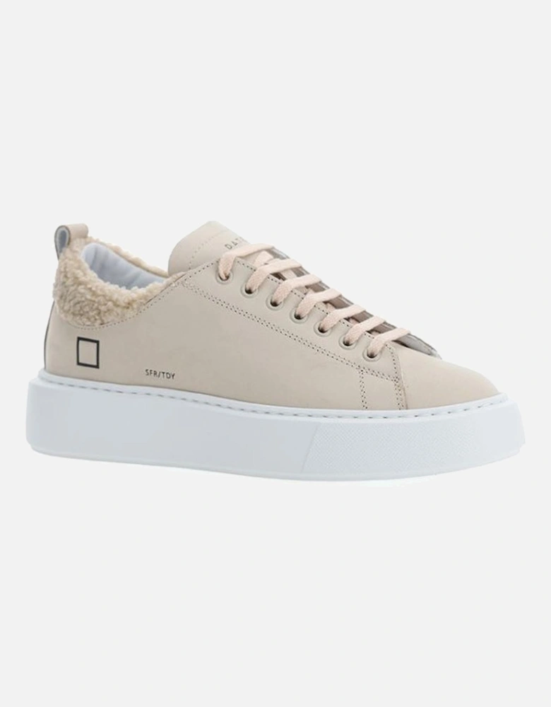 Teddy Leather Logo Sneakers Women - Beige