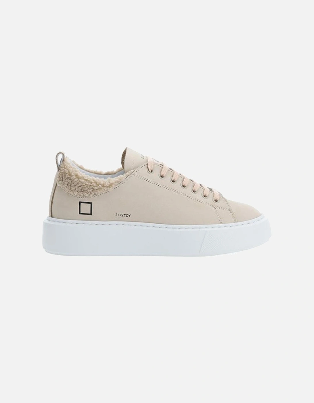 Teddy Leather Logo Sneakers Women - Beige, 4 of 3