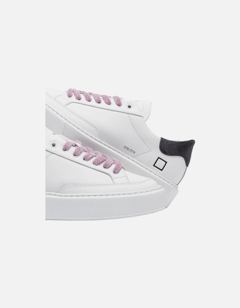 Leather Stripe Sneakers with Logo Detailing Women - Beige