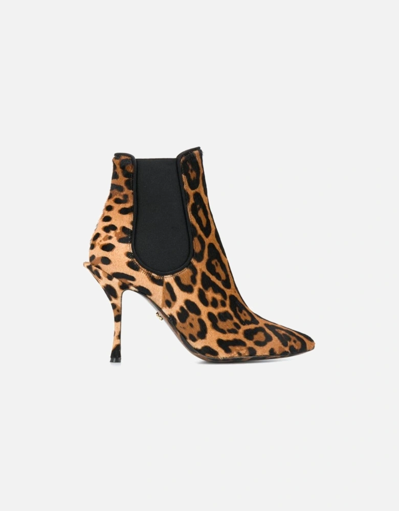 Leopard Print Pointed Stiletto Ankle Boots Women - Brown