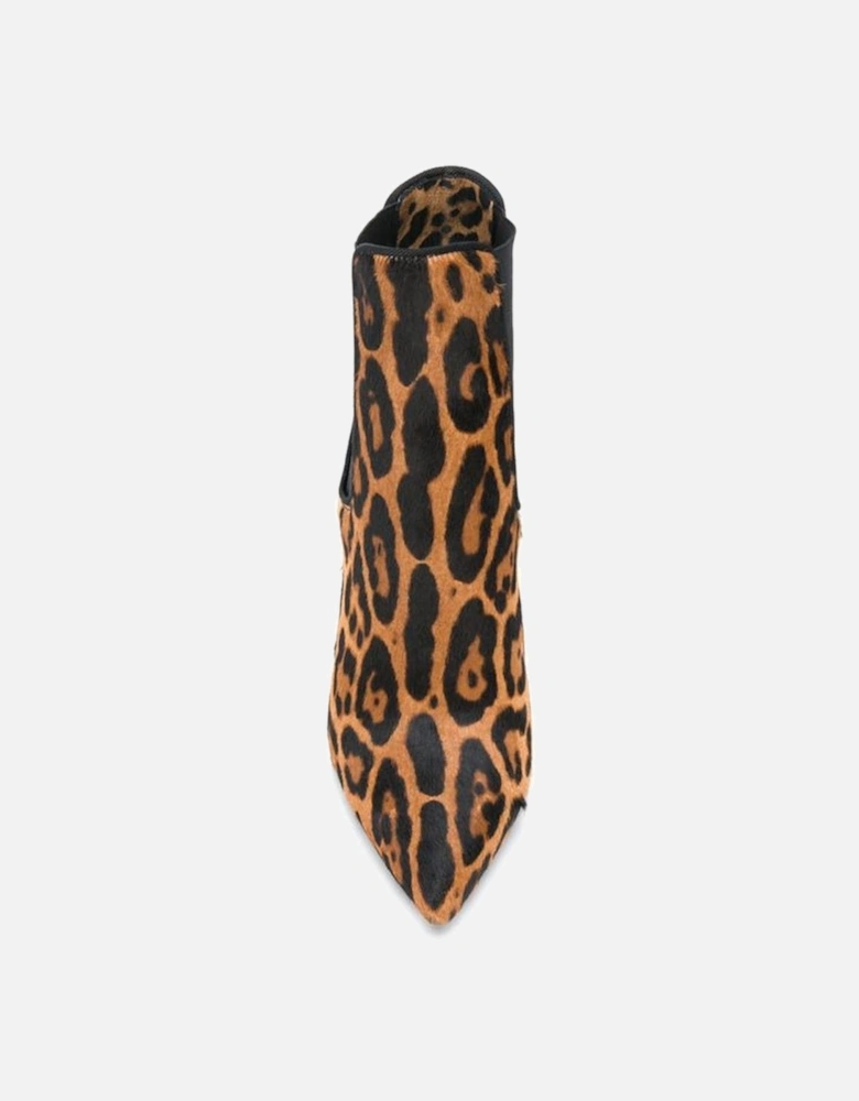 Leopard Print Pointed Stiletto Ankle Boots Women - Brown