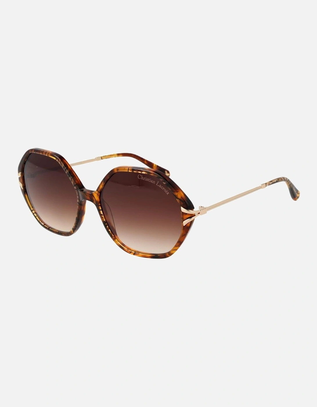 Square Acetate Sunglasses with Mirrored Gradient Lenses Women - Brown, 4 of 3