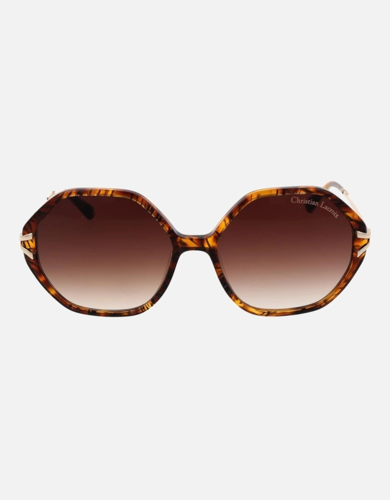 Square Acetate Sunglasses with Mirrored Gradient Lenses Women - Brown