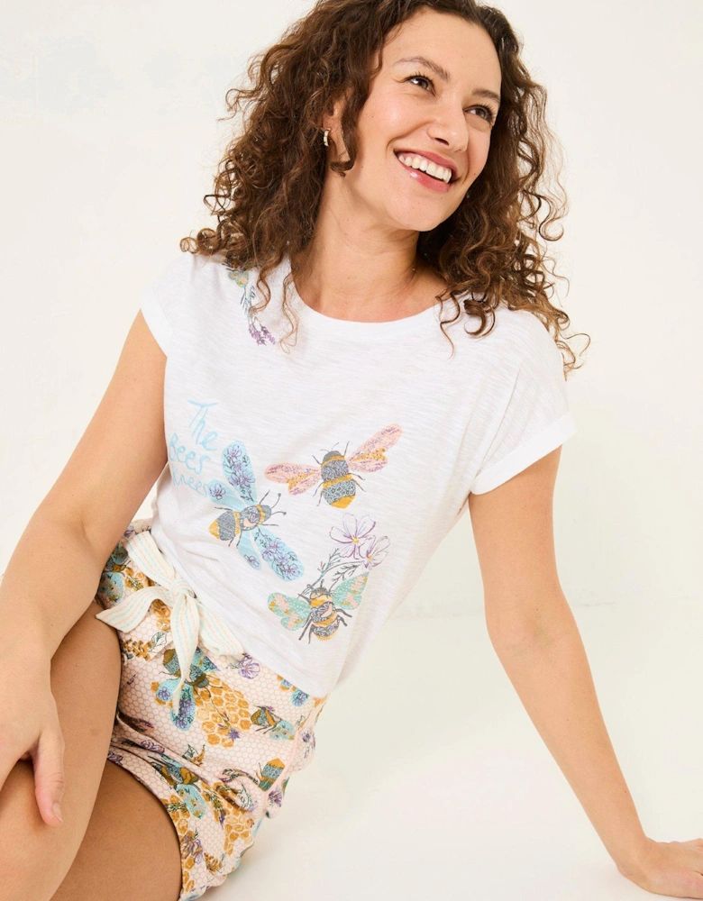 Betty Bee Graphic Pyjama T-Shirt - White