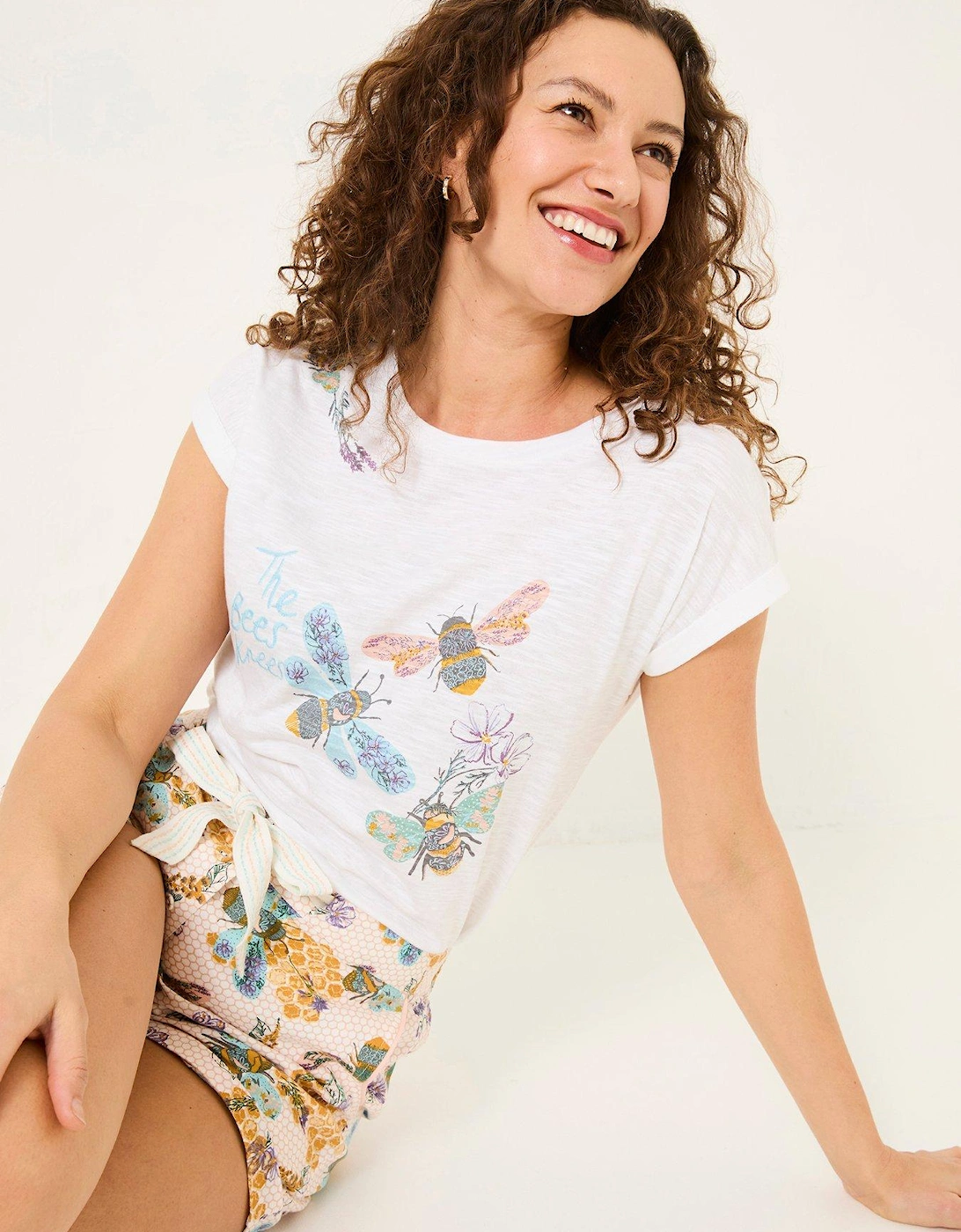 Betty Bee Graphic Pyjama T-Shirt - White