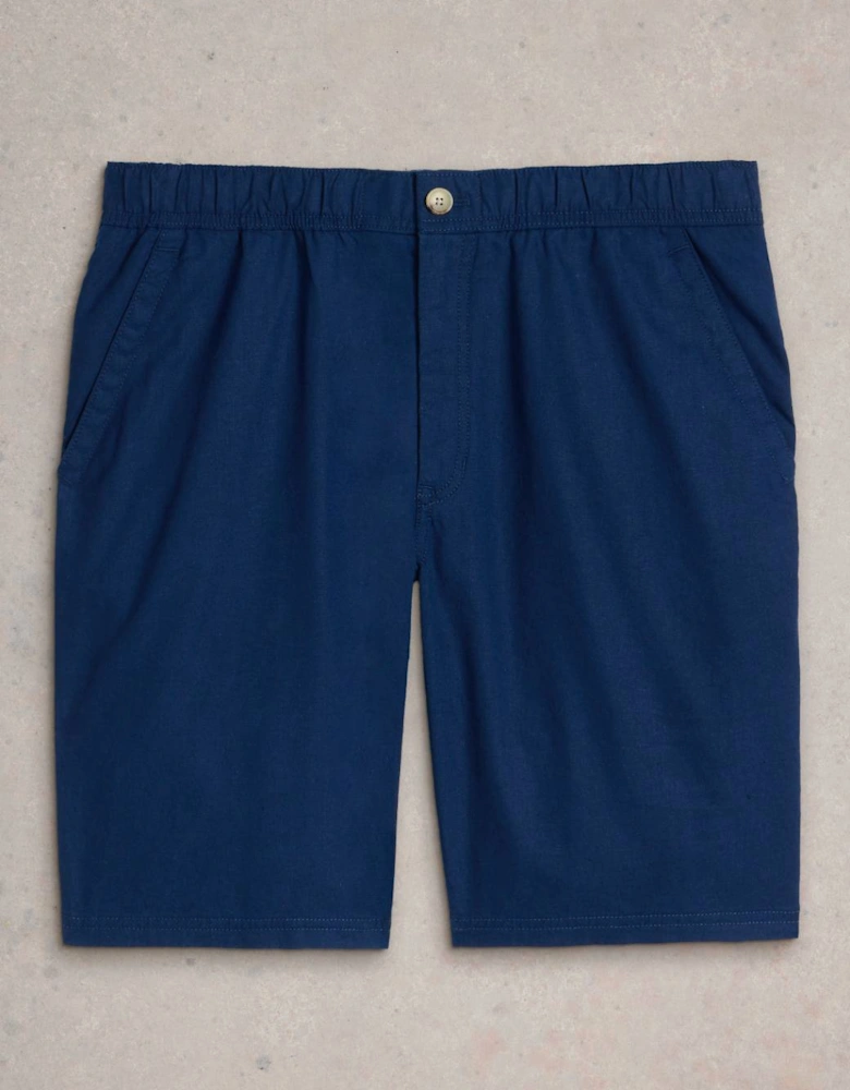 Men's Drawstring Linen Blend Short Dark Navy