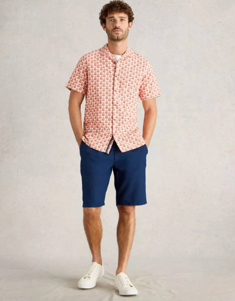 Men's Drawstring Linen Blend Short Dark Navy