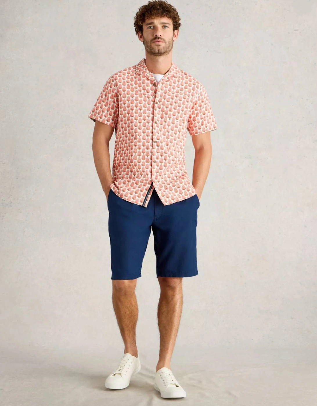 Men's Drawstring Linen Blend Short Dark Navy, 6 of 5