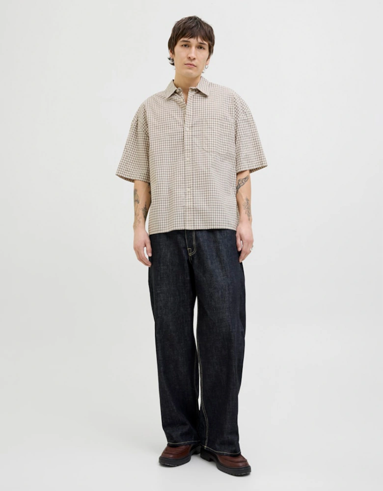 Originals Acapulco Short Sleeve Check Shirt Antique White