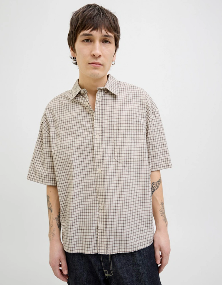 Originals Acapulco Short Sleeve Check Shirt Antique White