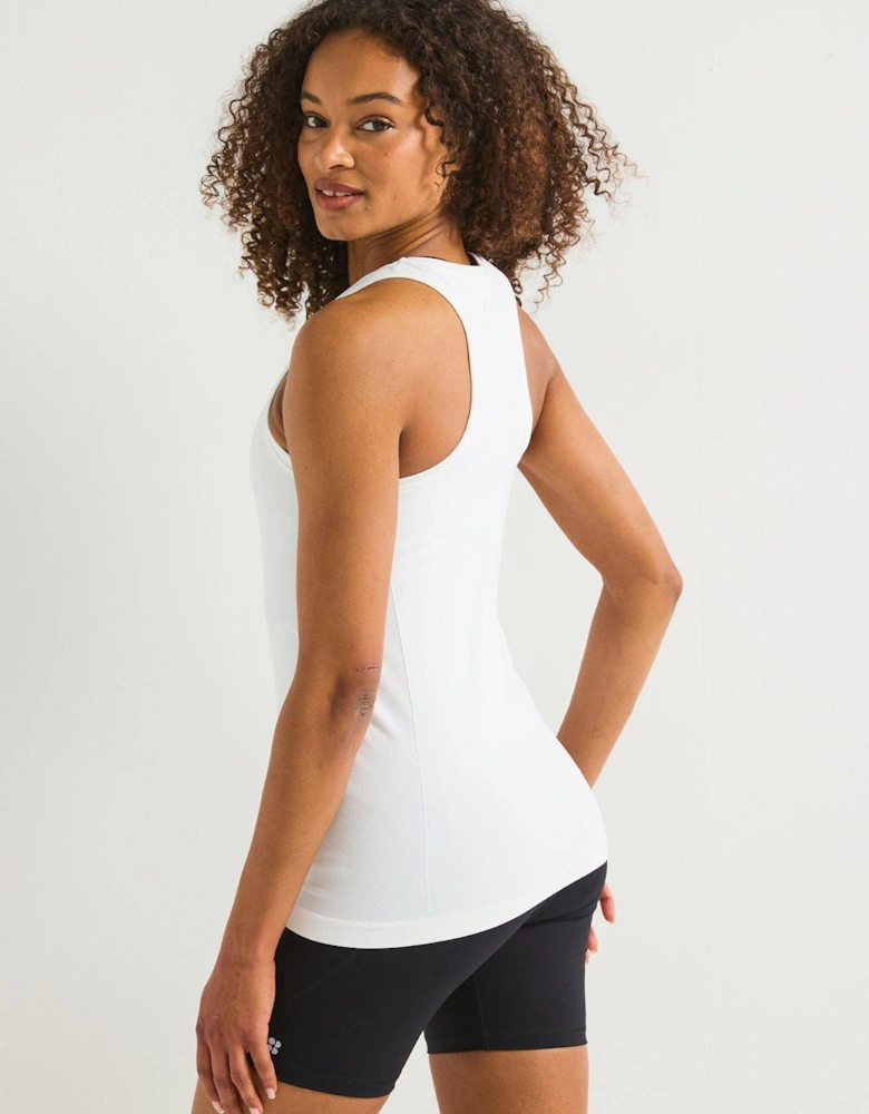Womens Training Athlete Seamless Workout Tank Top - White