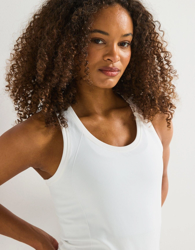 Womens Training Athlete Seamless Workout Tank Top - White