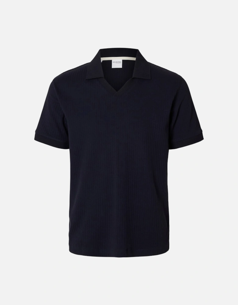 Homme Tristan Structure Rib Short Sleeve Polo Sky Captain