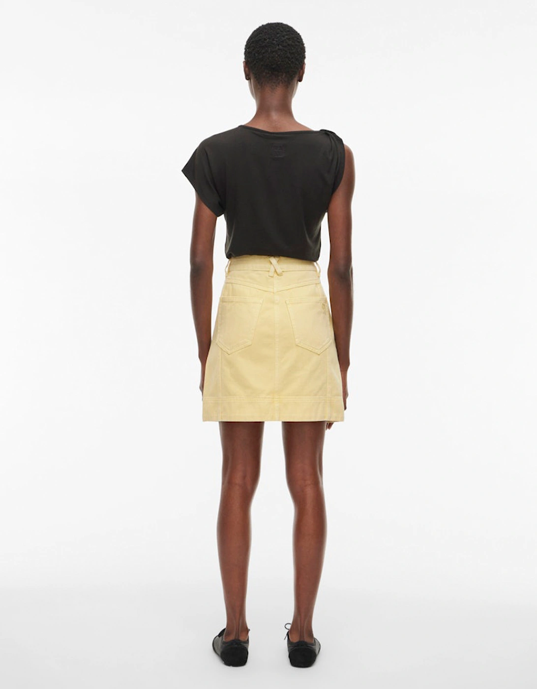 Rouge Edit Women's Jolie Heavyweight Short Denim Skirt Pineapple Slice